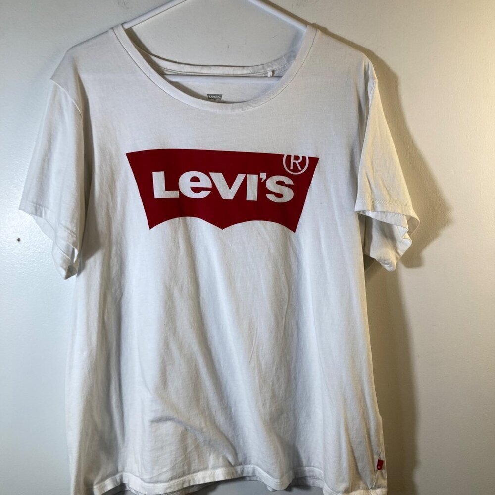 Womens Levis Tee Shirt White 2X Cotton